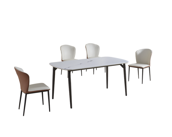 IN-Modern simple panda white dining table and chair Set