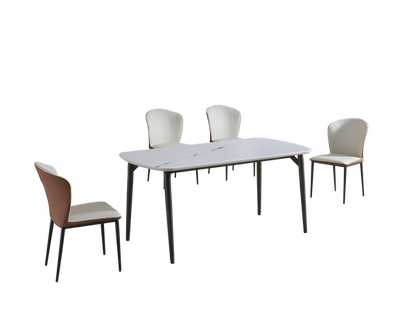 IN-Modern simple panda white dining table and chair Set