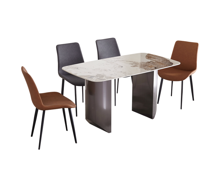IN-Modern Viewing Dining Table and Chairs Set