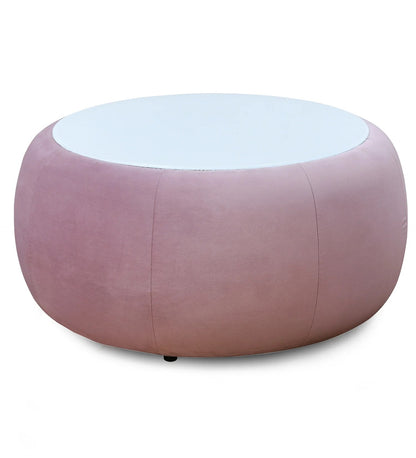 Arias Lorenza Upholstered Center Table with Glass Top-Onion Pink