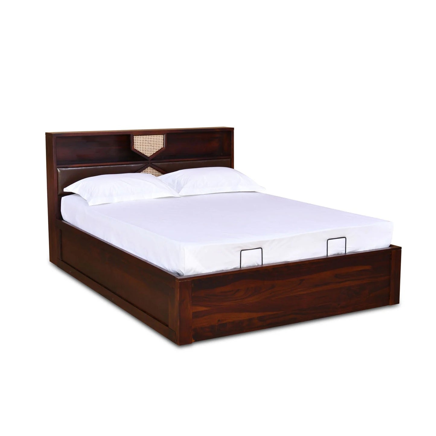 Bolivia Solid Wood Queen Bed With Hydraulic Storage-Wenge