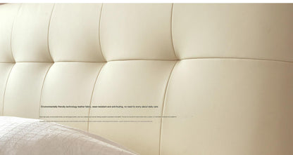 IN-Cream style technical leather soft bed