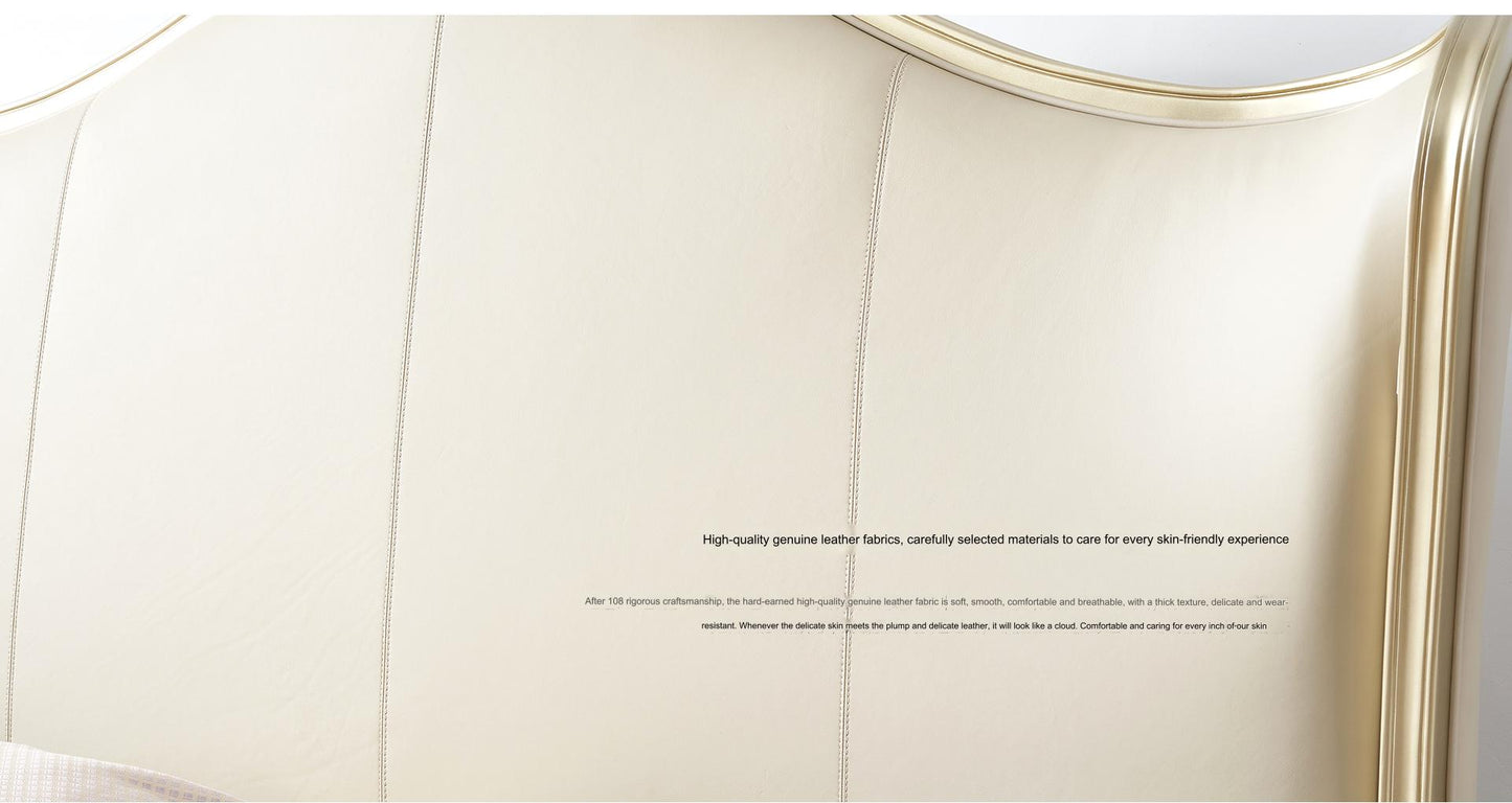 IN-Padua-European style light luxury leather soft bed