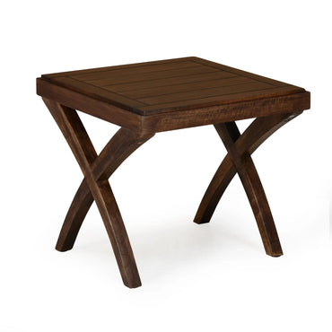 Karla Solid Wood Side Table-Walnut