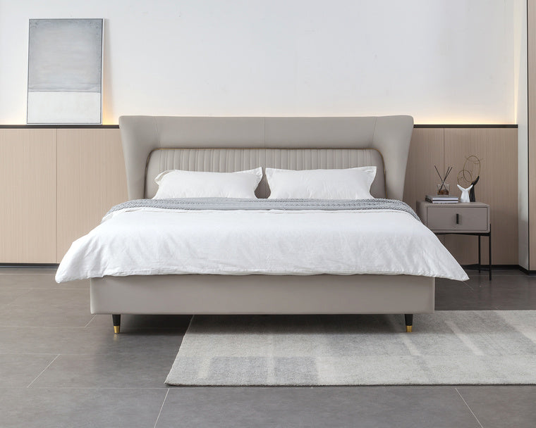 IN-Randers-light luxury leather soft bed