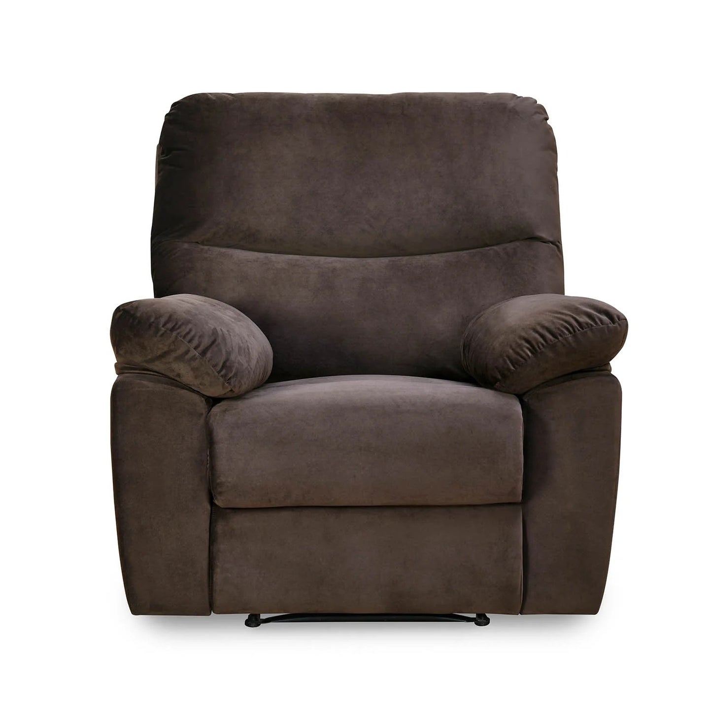 Rayford 1 Seater Fabric Manual Recliner-Brown