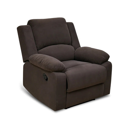 Luxor 1 Seater Sofa with 1 Manual Recliner-Coffee Brown