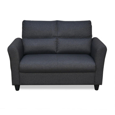 Oliver 2 Seater Fabric Sofa with Side Pocket-Charcoal Brown