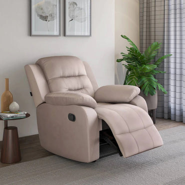 Rosia 1 Seater Manual Recliner-Light Brown