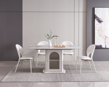 IN-Modern milk coffee storage dining table and chairs