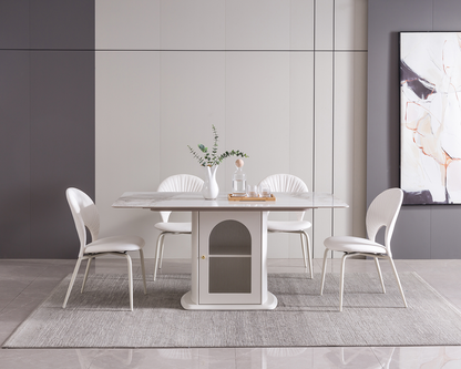 IN-Modern milk coffee storage dining table and chairs