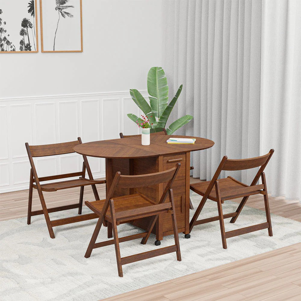 Carven 4 Seater Dining Set-Walnut