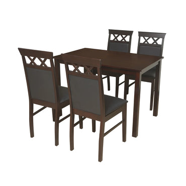 Mauna 4 Seater Dining Set-Dark Cappucino