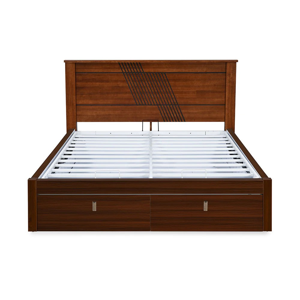 Electra Premier Bed With Hydraulic Storage King-Walnut