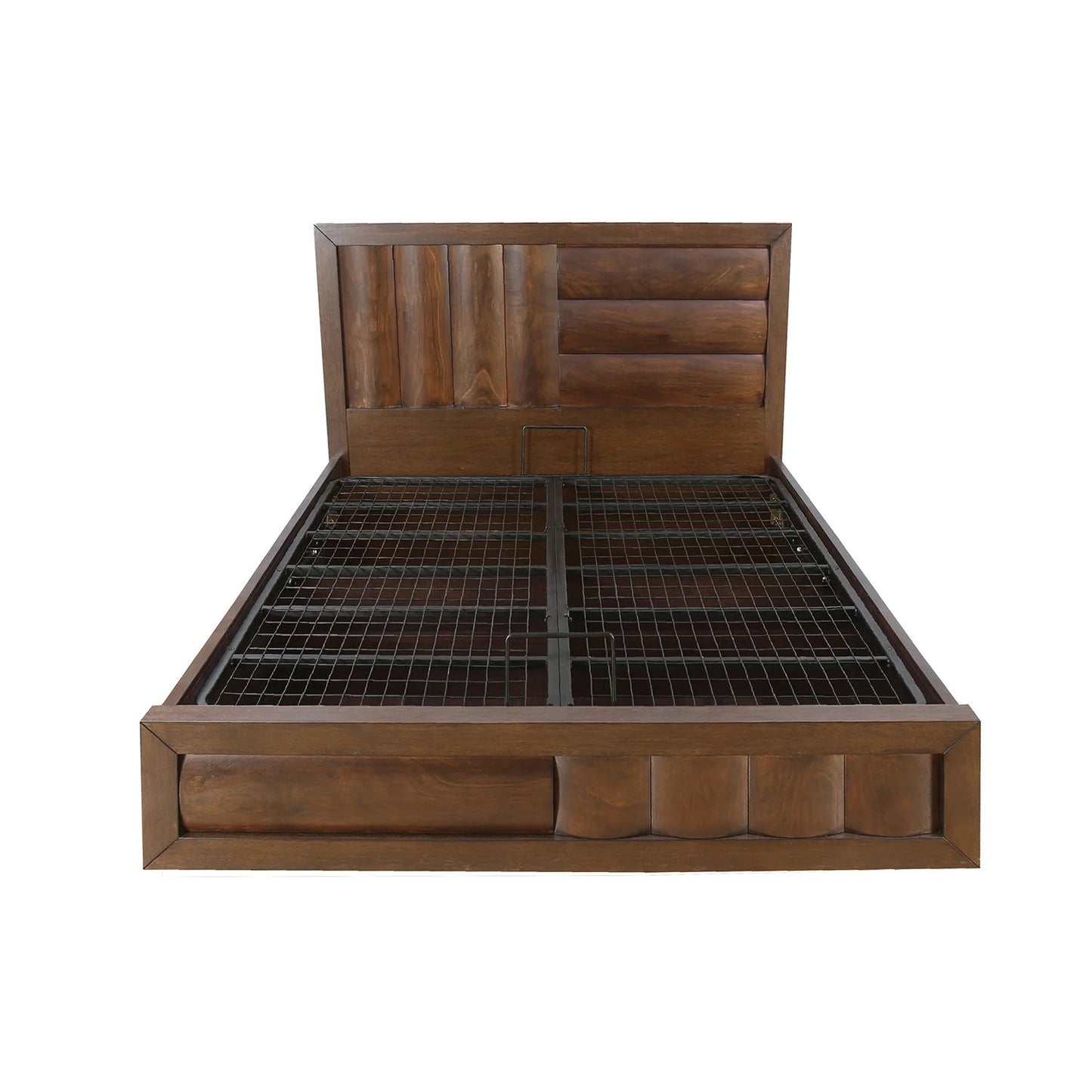 Gladiator Queen Bed With Hydraulic Storage-Brown