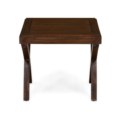 Karla Solid Wood Side Table-Walnut