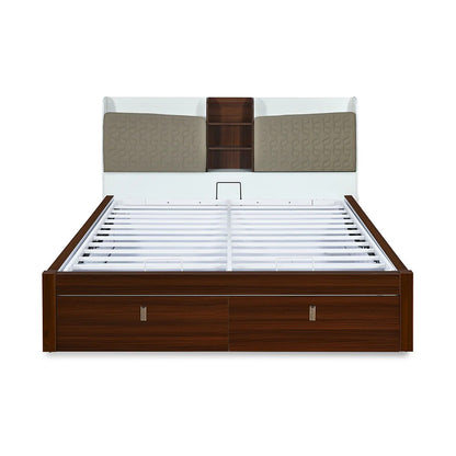 Alps Premier Bed with Full Hydraulic Storage King-Walnut