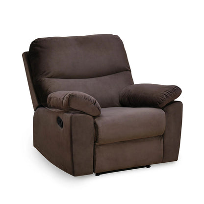 Rayford 1 Seater Fabric Manual Recliner-Brown