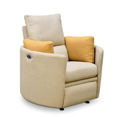 Cherish 1 Seater Electric Rocker Recliner with Cushions-Sand Beige