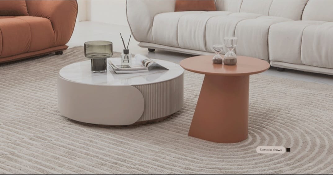 IN-Light luxury cream style coffee table