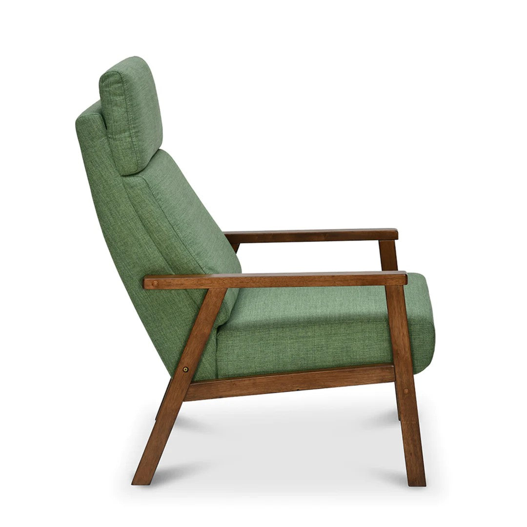 Genoa Solid Wood Arm Chair-Green