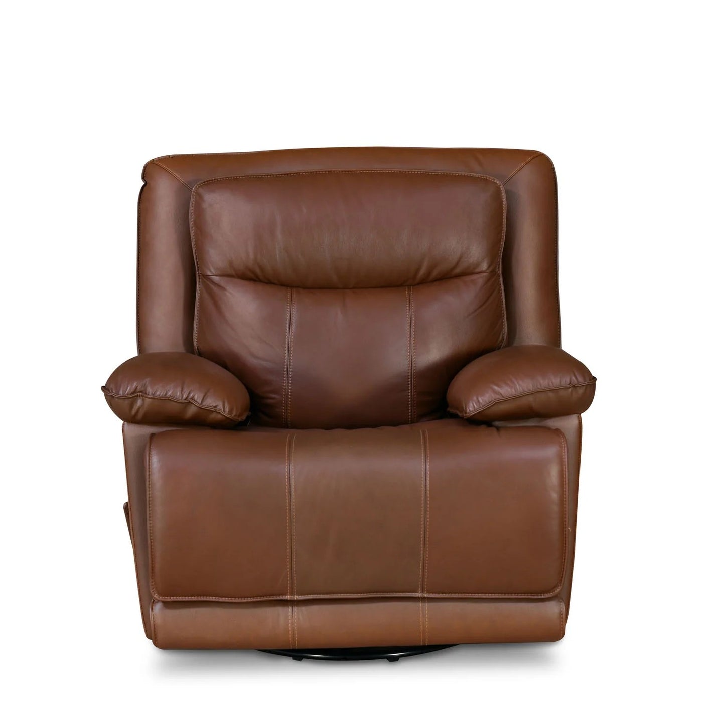 Hayes 1 Seater Leather Manual Recliner with Swivel-Brown