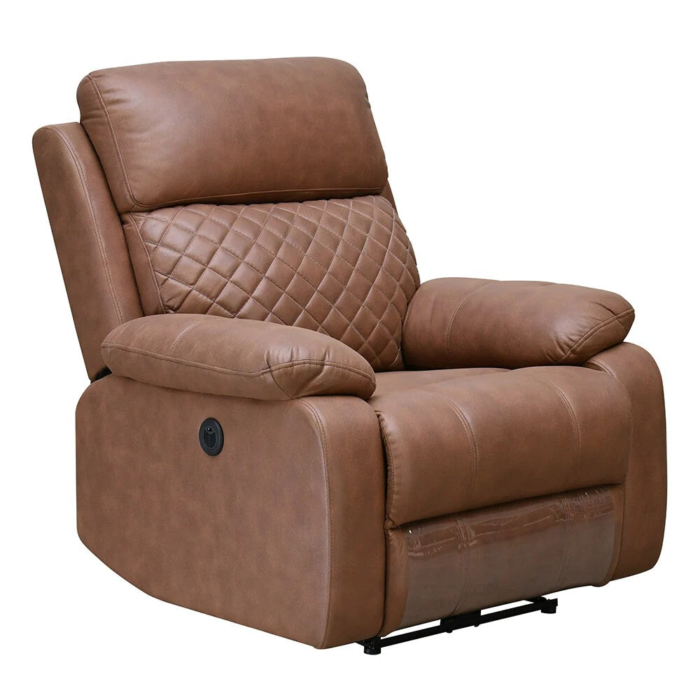 Nashville 1 Seater Electric Sofa Recliner-Brown