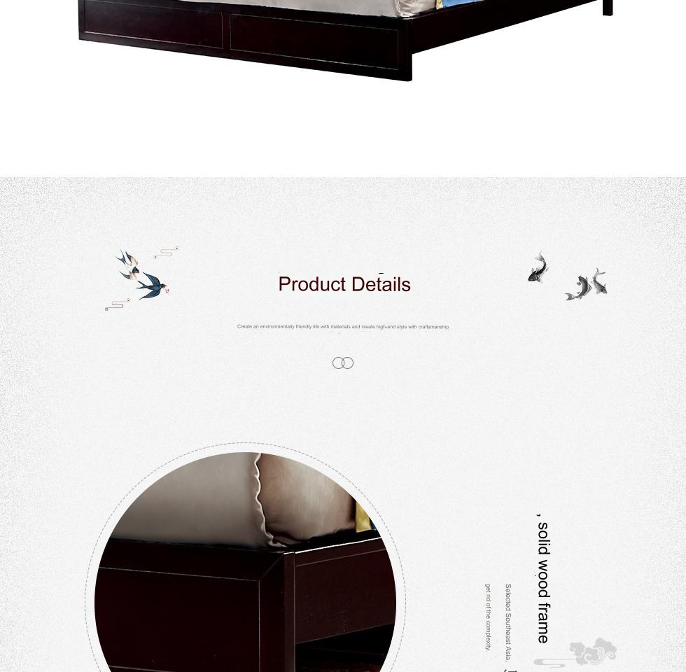 IN-Yanyu Lanting-New Chinese-style solid wood bed