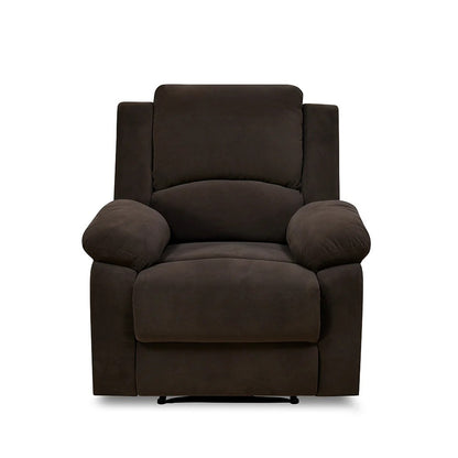 Luxor 1 Seater Sofa with 1 Manual Recliner-Coffee Brown