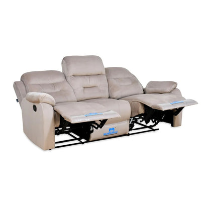 Rosia 3 Seater Manual Recliner-Light Brown