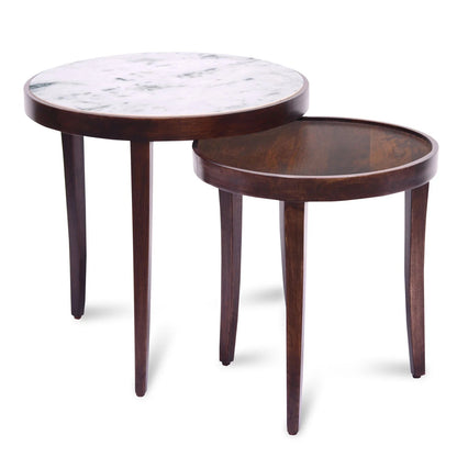 Nolita Marble Top Nesting Table-Sun Walnut