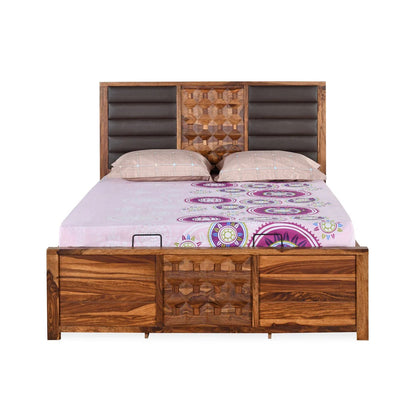 Hulk Queen Bed With Hydraulic Storage-Walnut