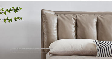IN-Pag-Italian minimalist Napa leather soft bed