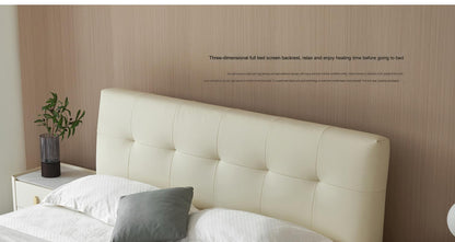 IN-Cream style technical leather soft bed