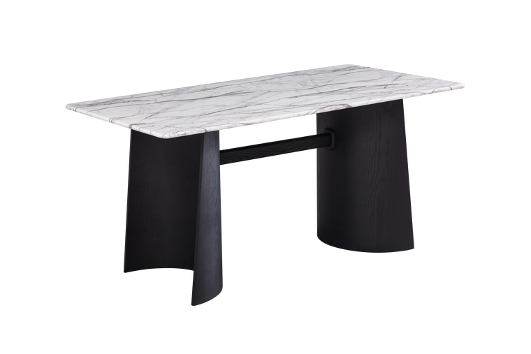 IN-Modern black tea table dining table and chair set