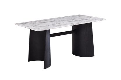 IN-Modern black tea table dining table and chair set