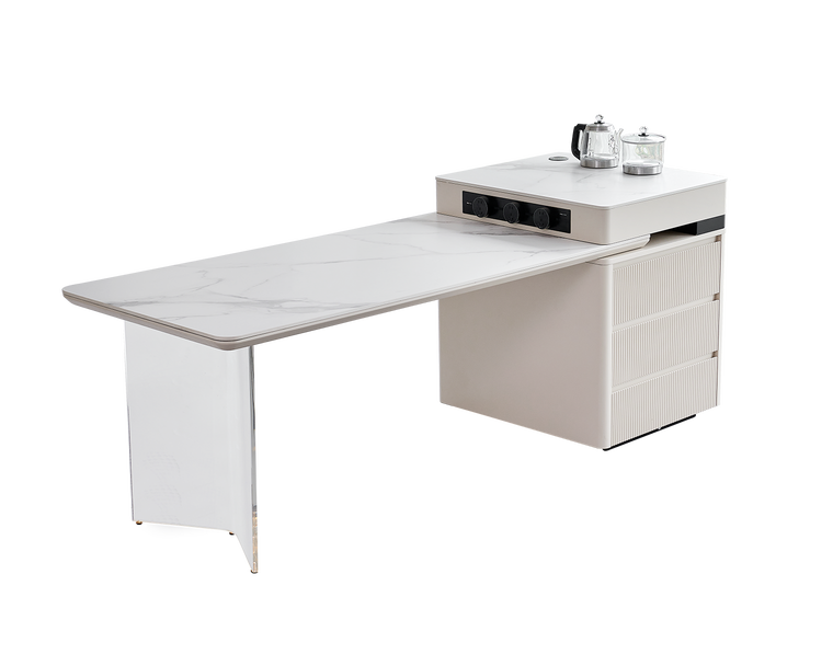 IN-Modern acrylic retractable island with Bench