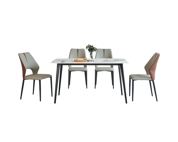 IN-Modern simple slate dining table and chair set