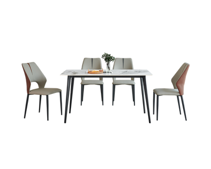 IN-Modern simple slate dining table and chair set