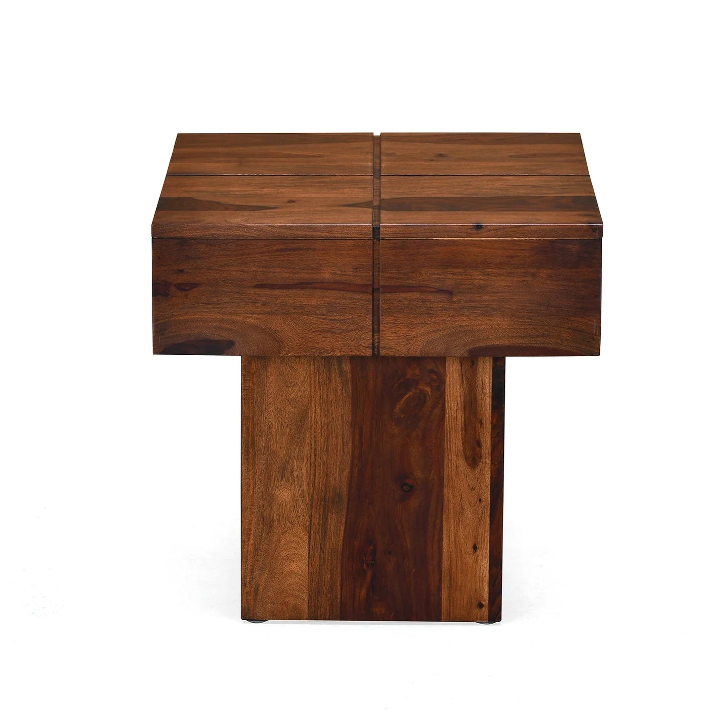 Arcade Solid Wood Side Table in Walnut Finish