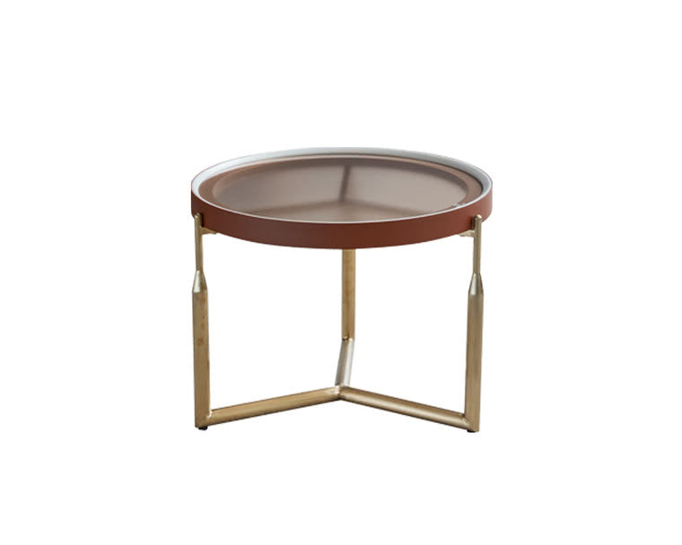 IN-Elysee light luxury saddle leather coffee table