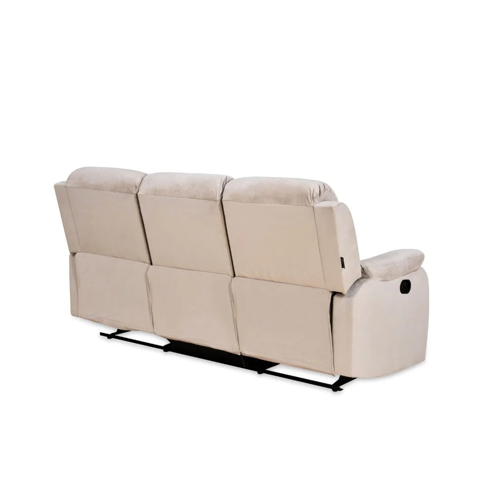 Rosia 3 Seater Manual Recliner-Light Brown