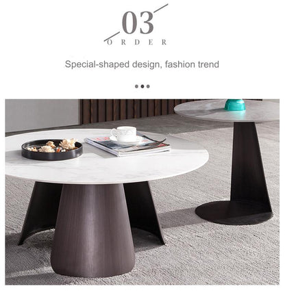 IN-Modern light luxury marble slate coffee table combination