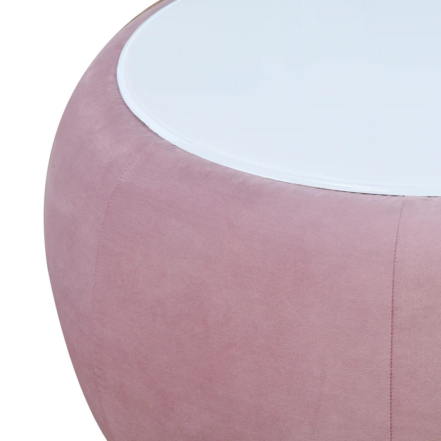 Arias Lorenza Upholstered Center Table with Glass Top-Onion Pink