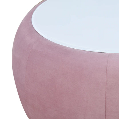 Arias Lorenza Upholstered Center Table with Glass Top-Onion Pink