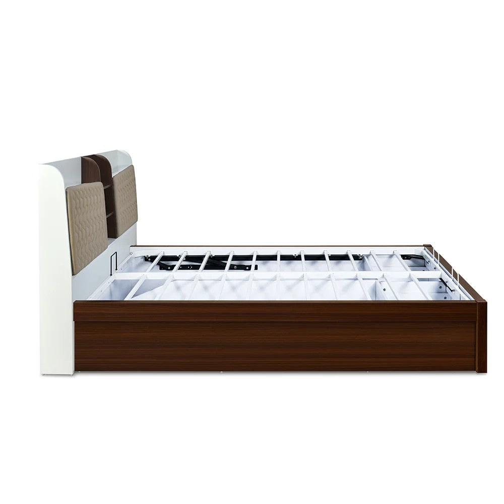 Alps Premier Bed with Full Hydraulic Storage Queen-Walnut