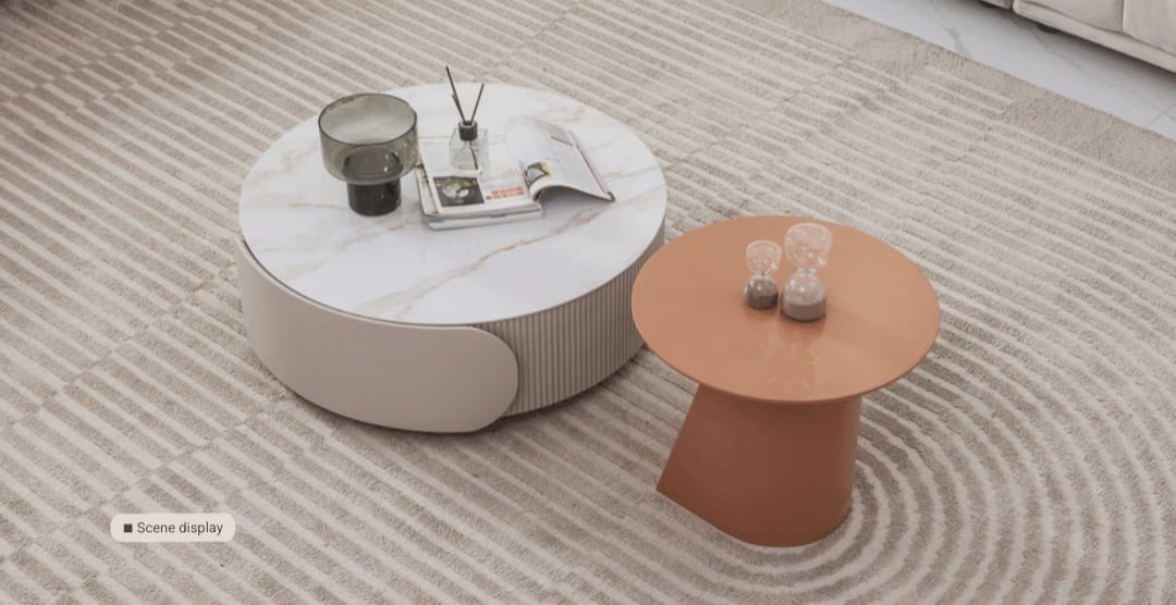 IN-Light luxury cream style coffee table