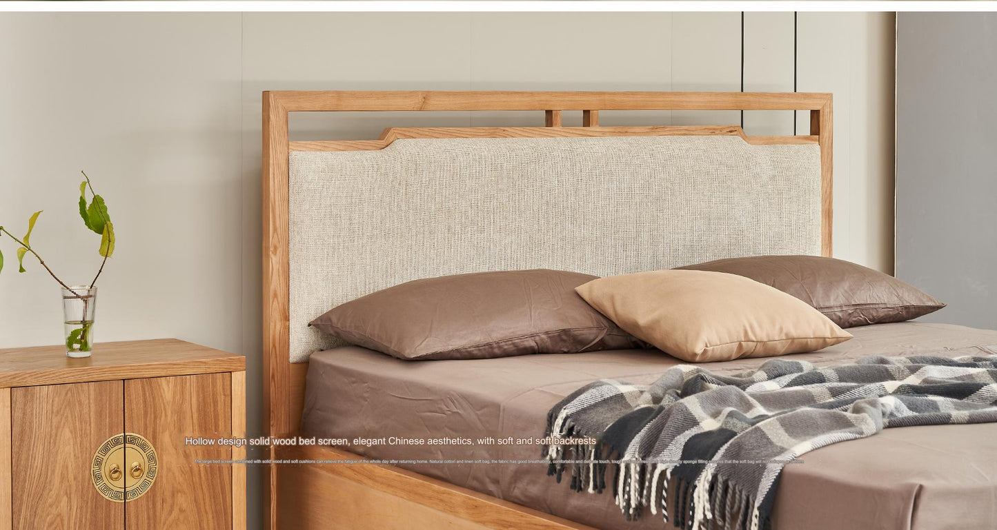 IN-New Chinese solid wood bed