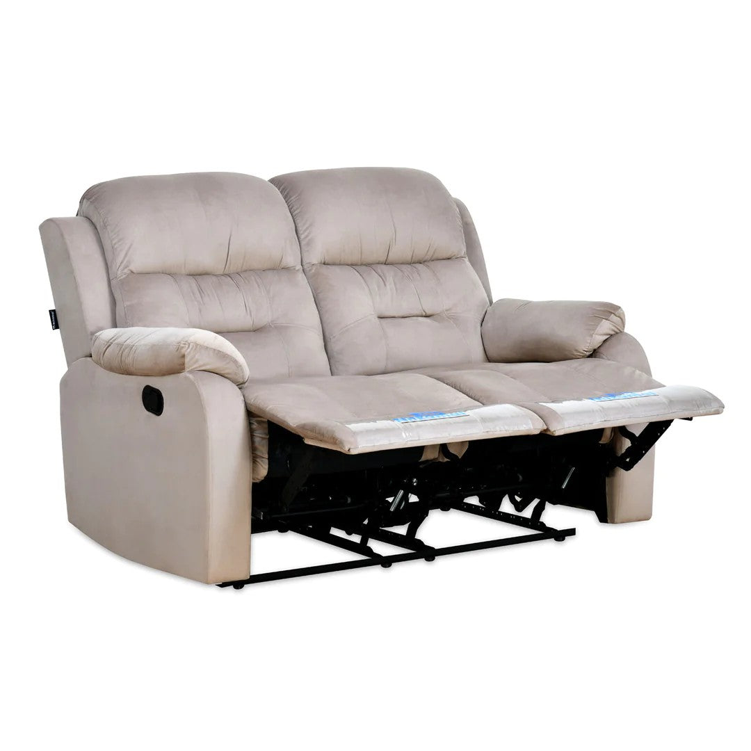 Rosia 2 Seater Manual Recliner-Light Brown