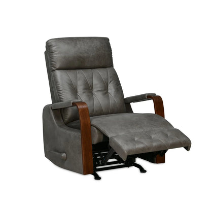 Wood bridge 1 Seater Fabric Rocker Recliner-Grey